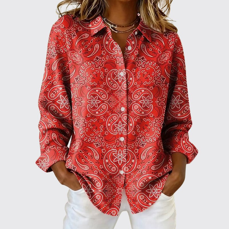 Isabella Conti Paisley Print Button-Up Blouse