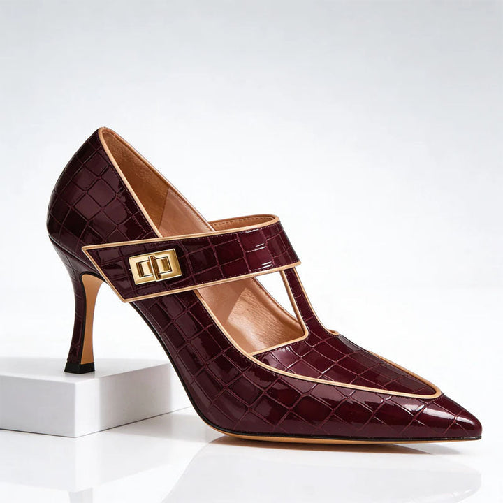 Isabella Conti Pointed Toe T-Strap Heels