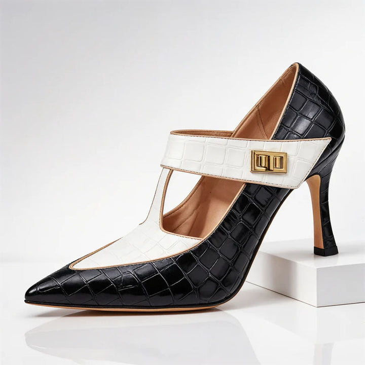 Isabella Conti Pointed Toe T-Strap Heels