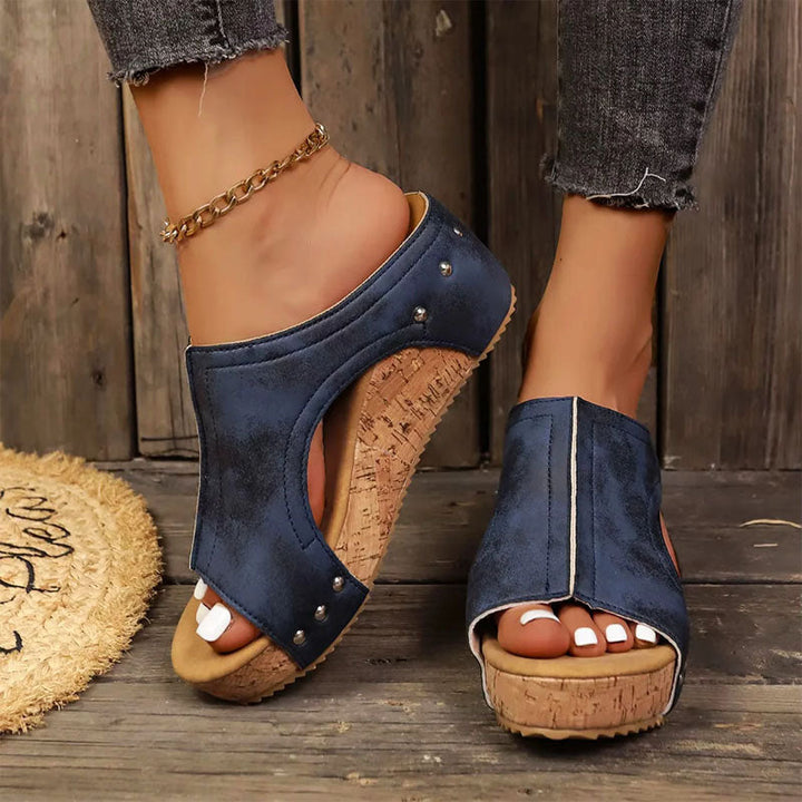 Isabella Conti Slide Sandals with Cut-Out Design
