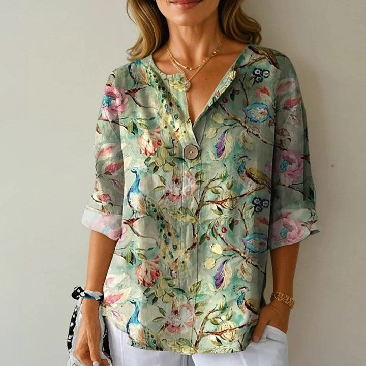 Isabella Conti Colorpop Floral Button Blouse