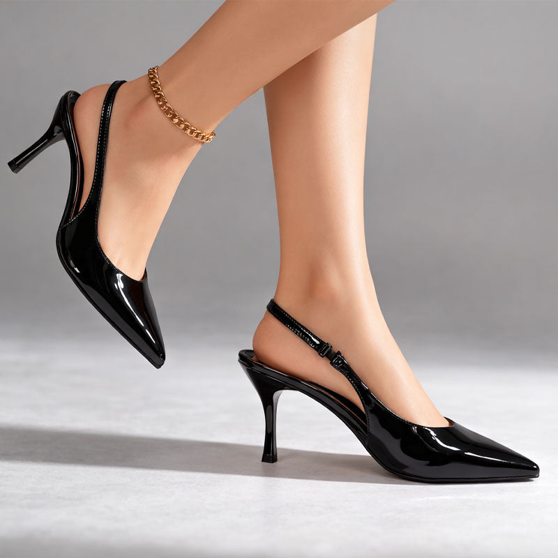 Isabella Conti Glossy Slingback Dress Heels