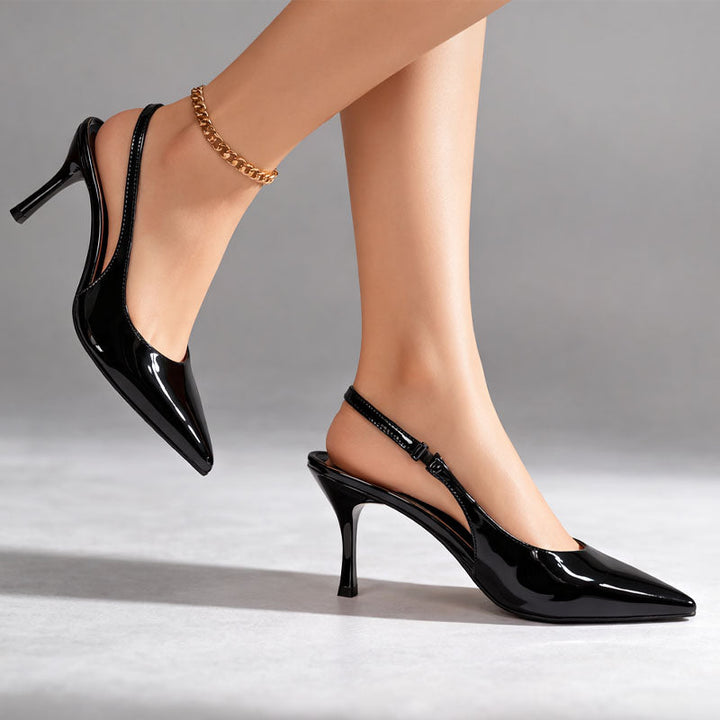Isabella Conti Glossy Slingback Dress Heels