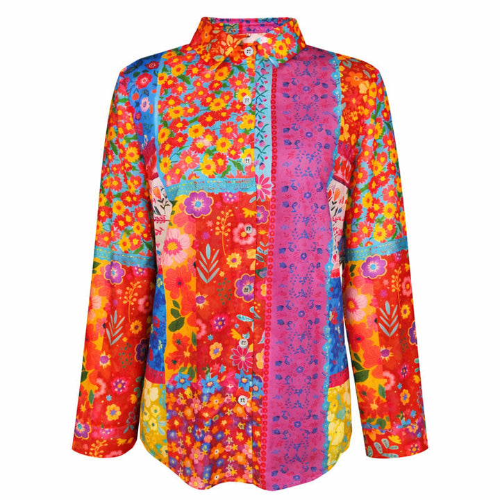 Isabella Conti Long Sleeve Floral Patch Shirt
