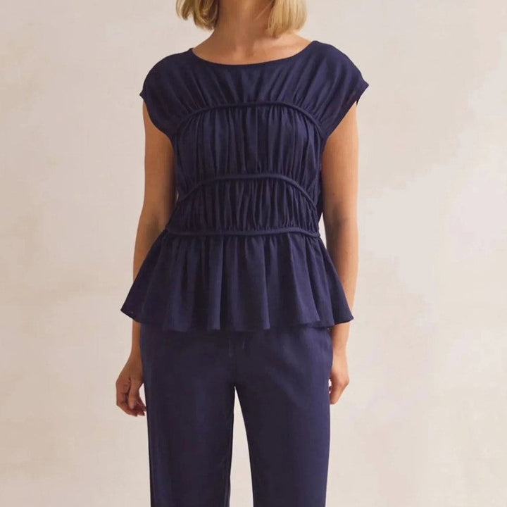 Isabella Conti Sleeveless Peplum Blouse