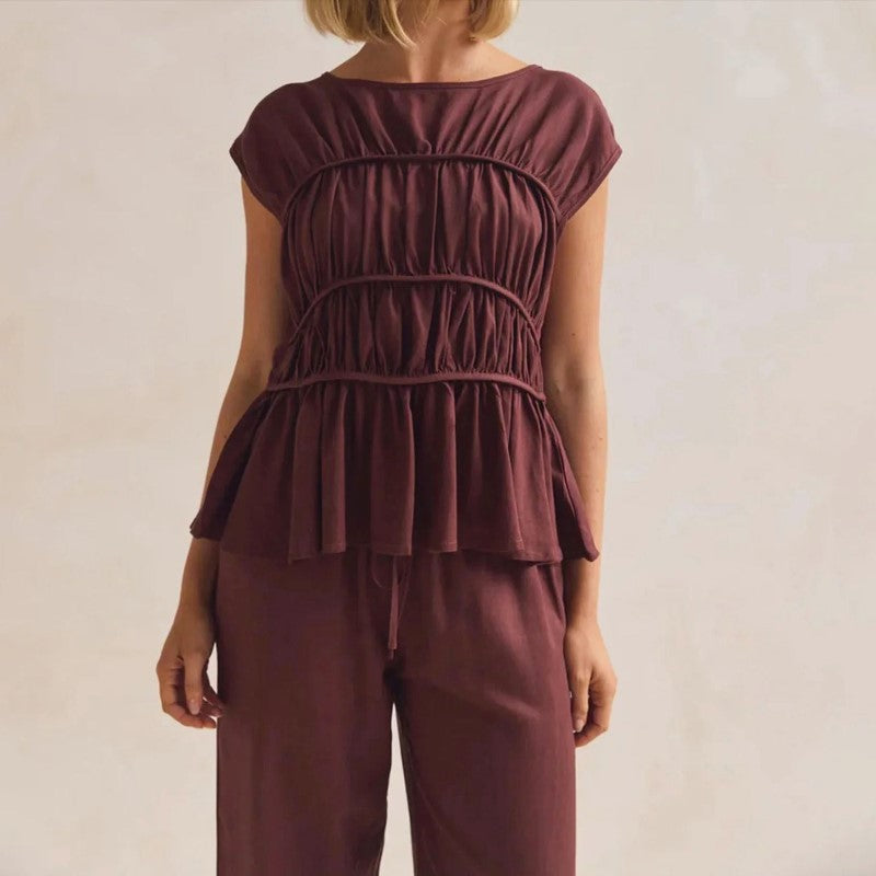 Isabella Conti Sleeveless Peplum Blouse