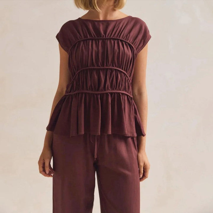 Isabella Conti Sleeveless Peplum Blouse