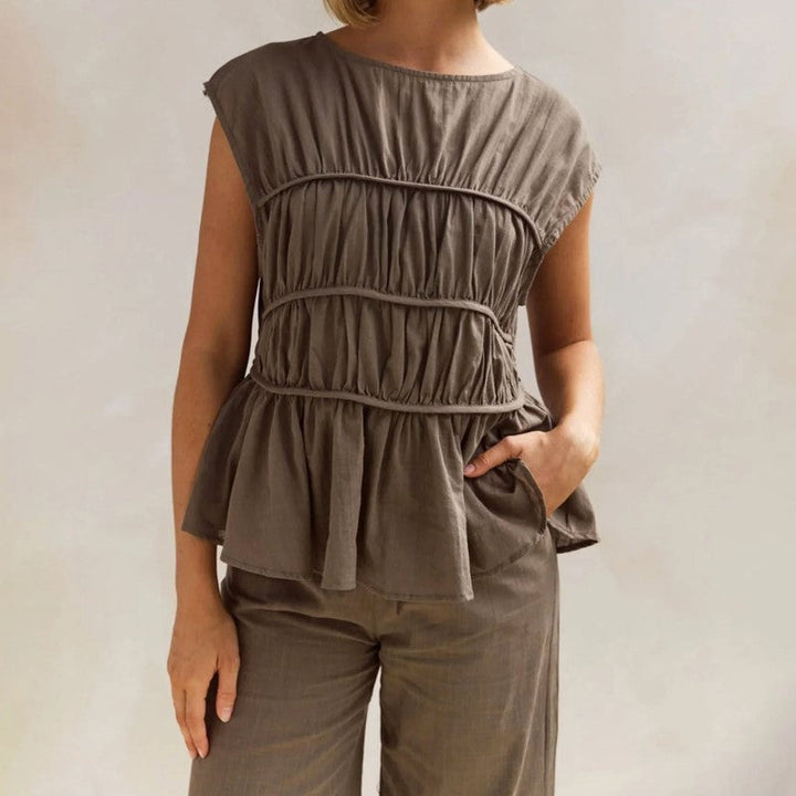 Isabella Conti Sleeveless Peplum Blouse