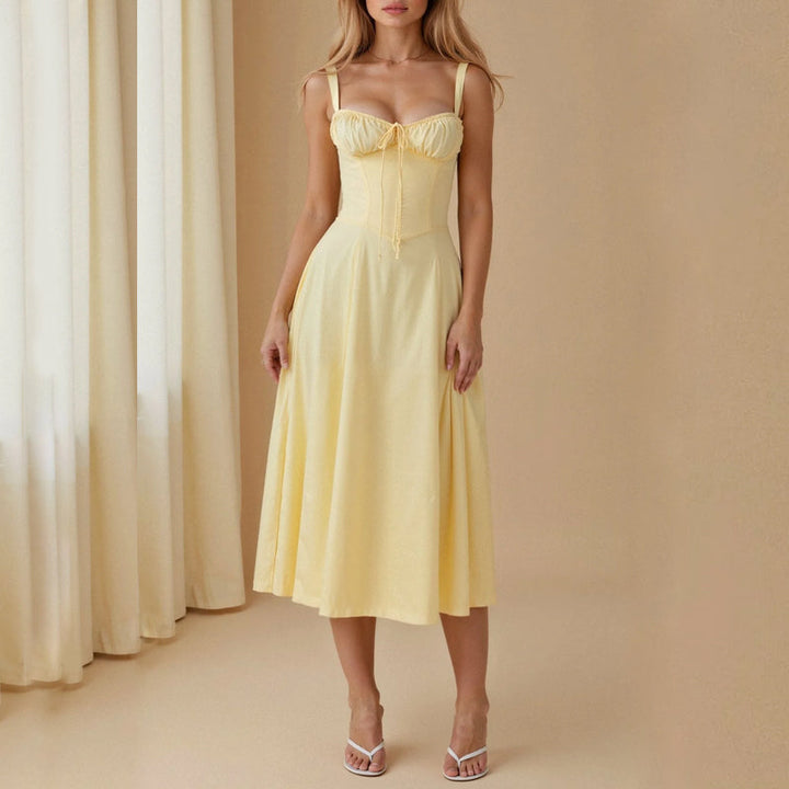 Lucia Ferrara Corset Midi Dress