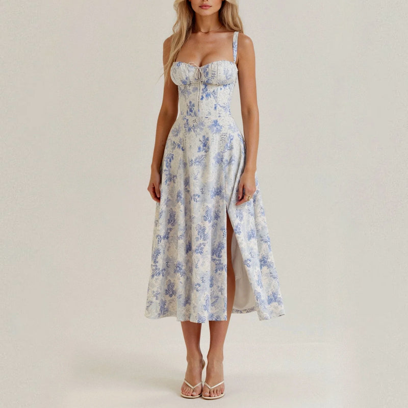 Lucia Ferrara Corset Midi Dress