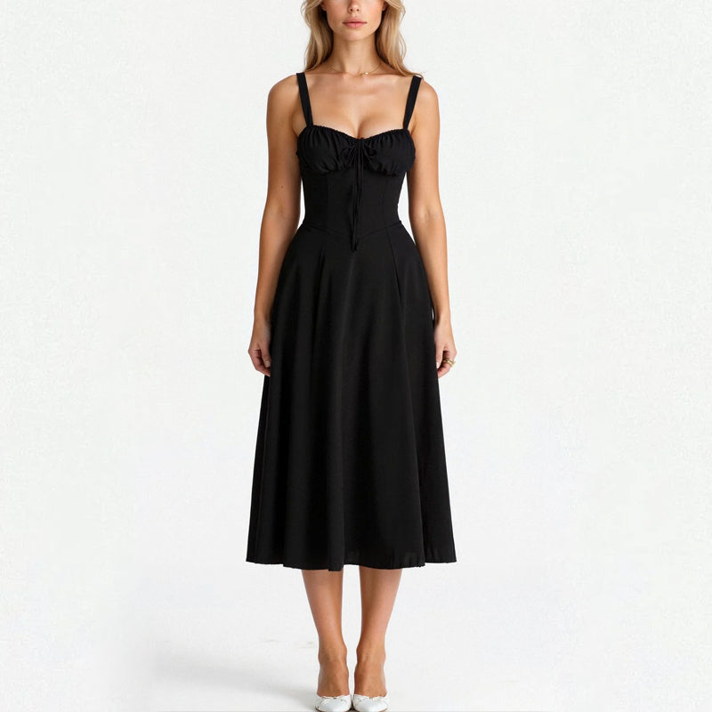Lucia Ferrara Corset Midi Dress