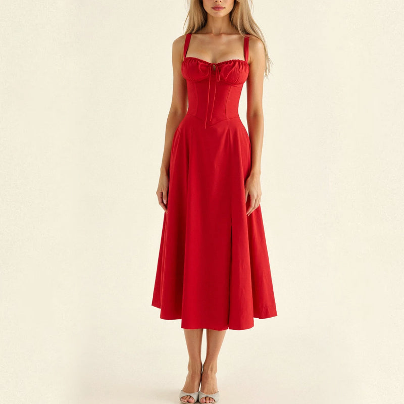 Lucia Ferrara Corset Midi Dress
