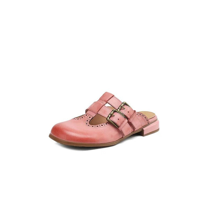 Lucia Ferrara Mule Flats with Buckle Strap