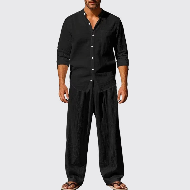 Marco De Luca Linen Loose-Fit Two-Piece Outfit