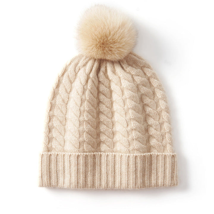 Polar Cable Knit Pom Beanie