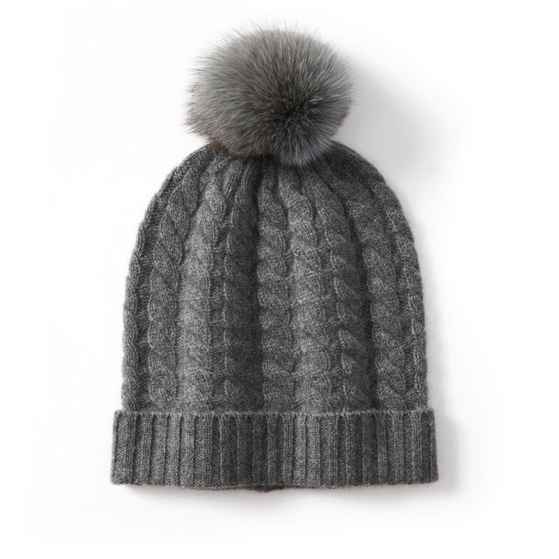 Polar Cable Knit Pom Beanie