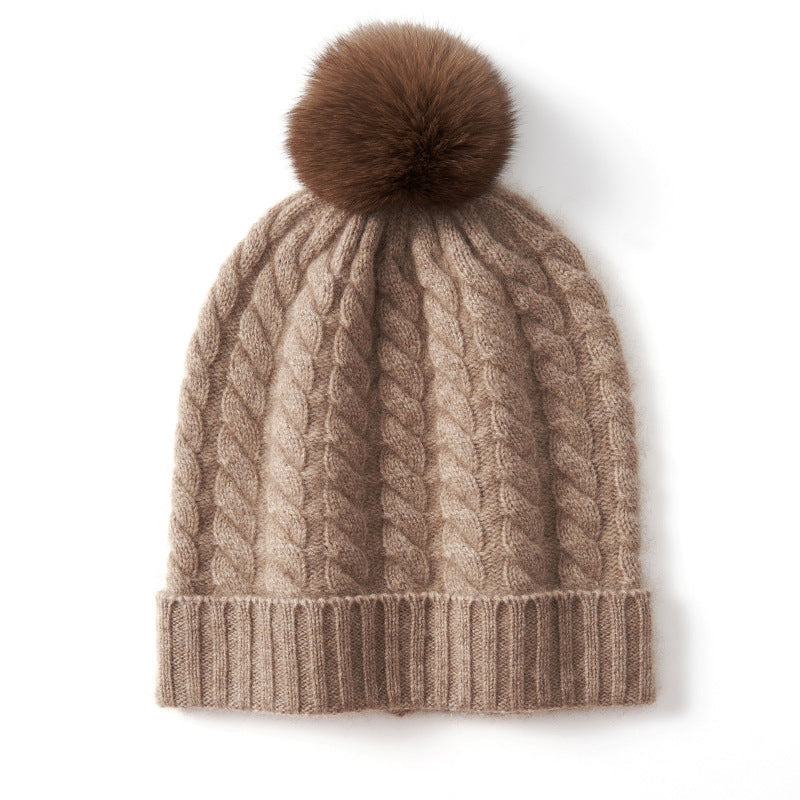 Polar Cable Knit Pom Beanie