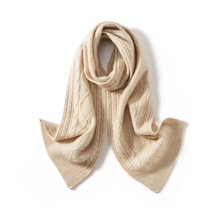 Soft Weave Cable Cashmere Scarf