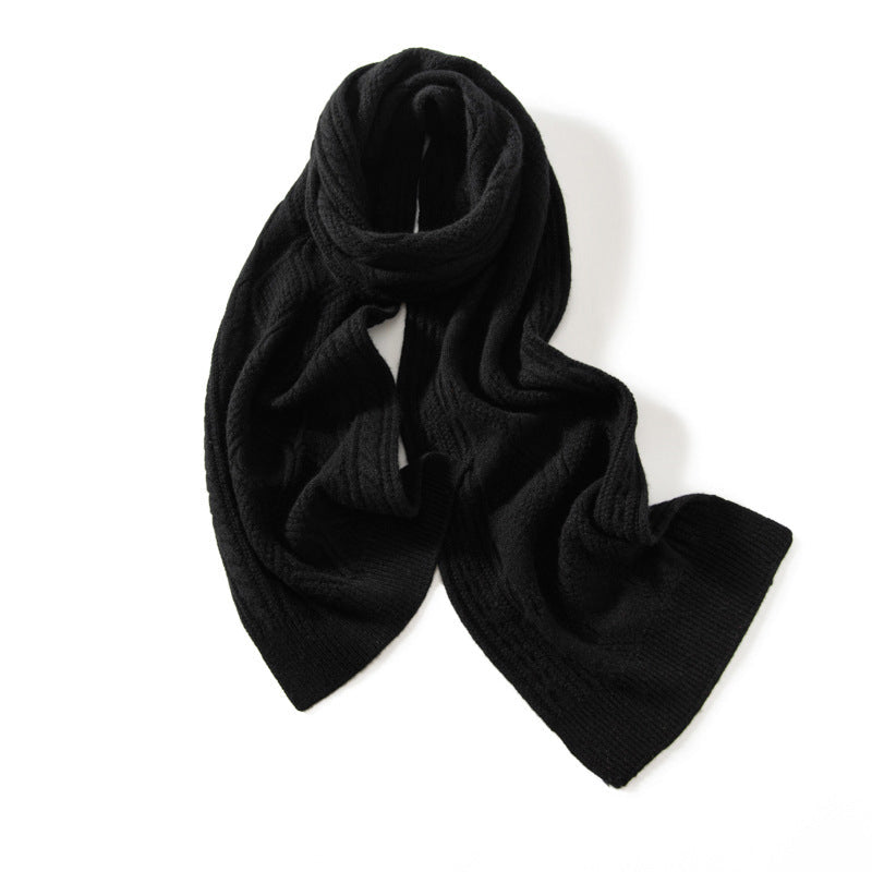 Soft Weave Cable Cashmere Scarf