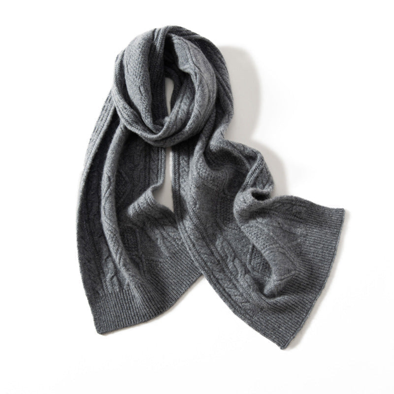 Soft Weave Cable Cashmere Scarf