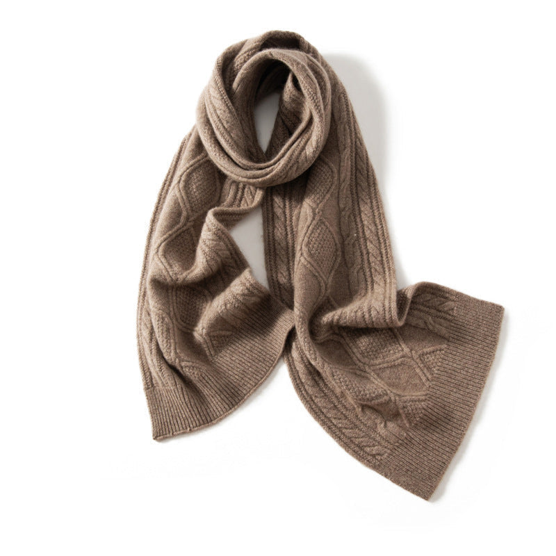 Soft Weave Cable Cashmere Scarf