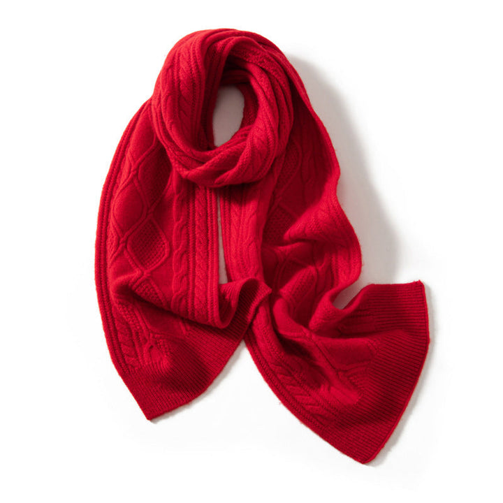 Soft Weave Cable Cashmere Scarf