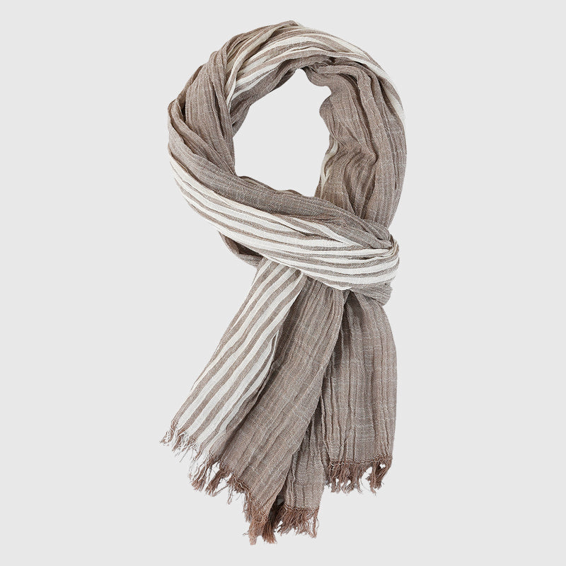 Soren Lightweight Striped Fringe Scarf