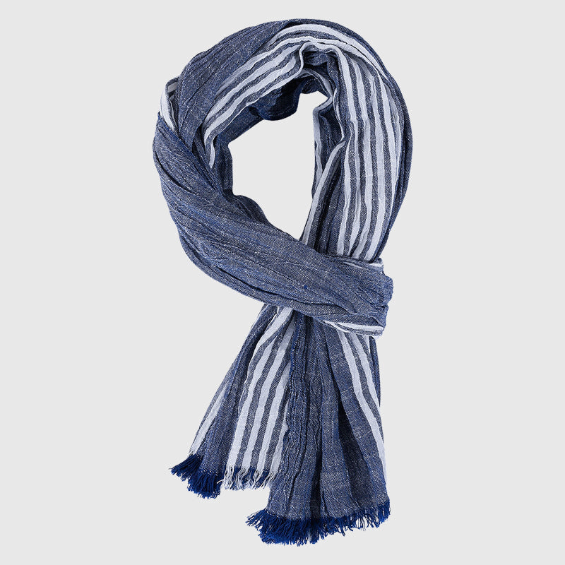 Soren Lightweight Striped Fringe Scarf
