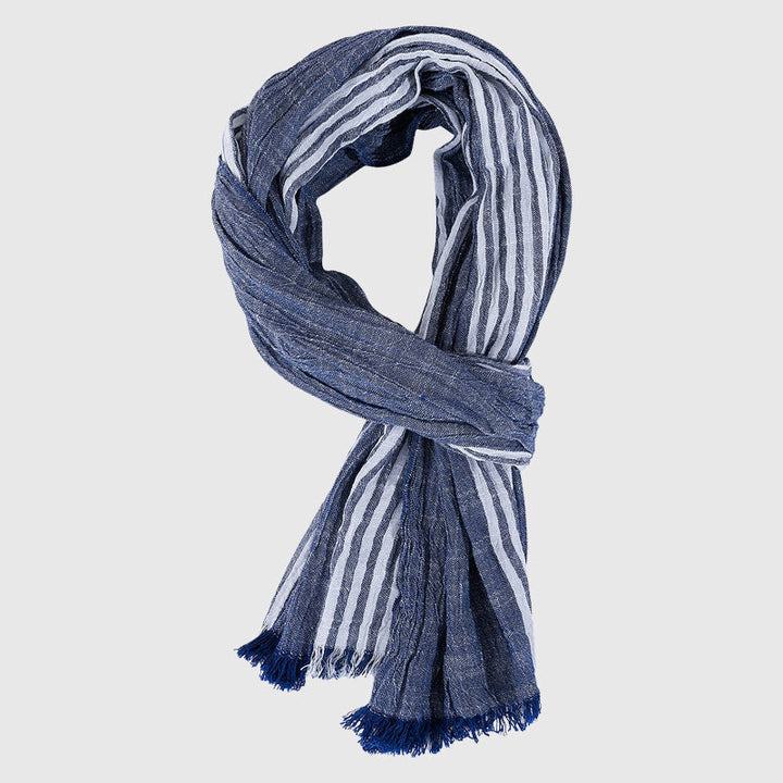 Soren Lightweight Striped Fringe Scarf