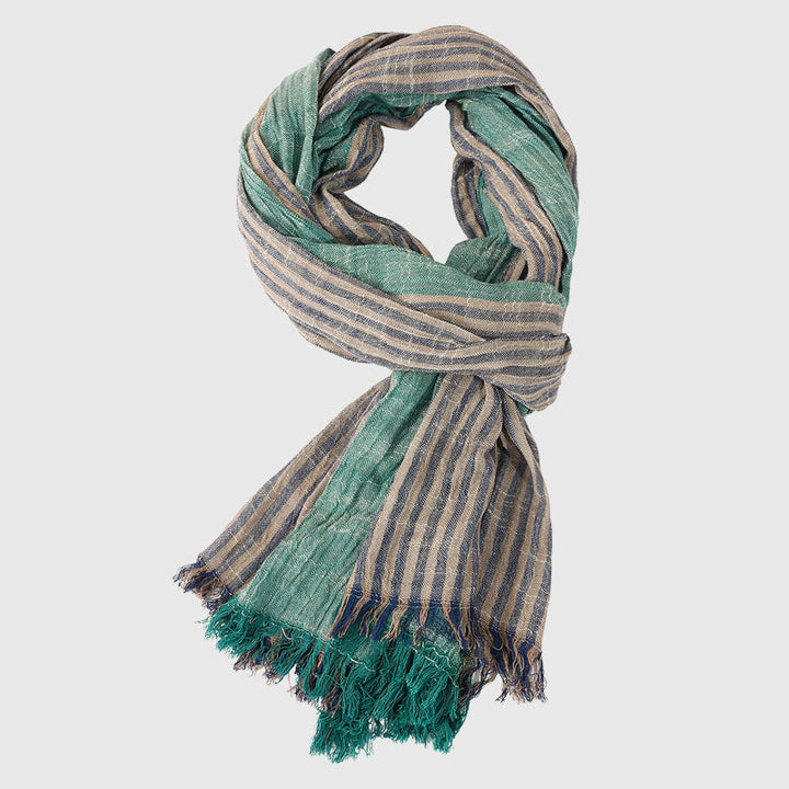 Soren Lightweight Striped Fringe Scarf