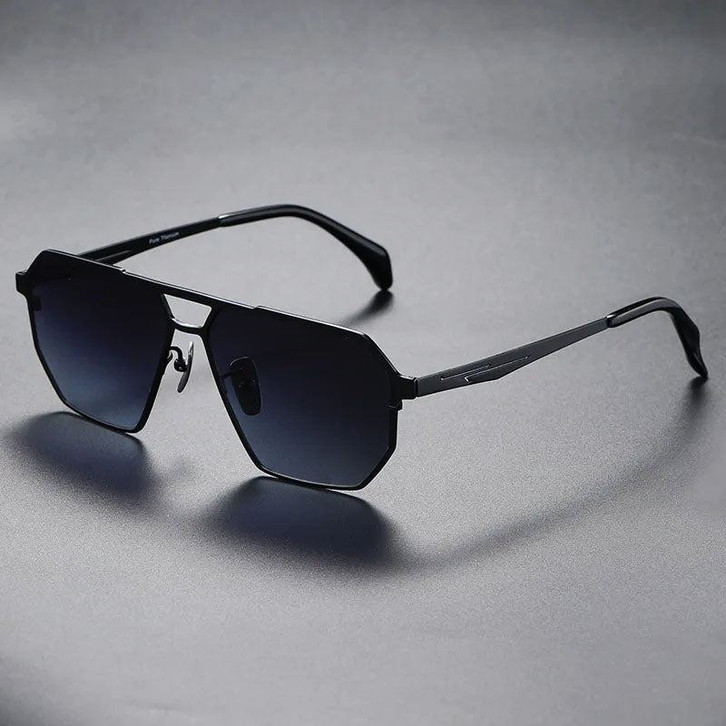 Zephron Titanium Frame Geometric Sunglasses