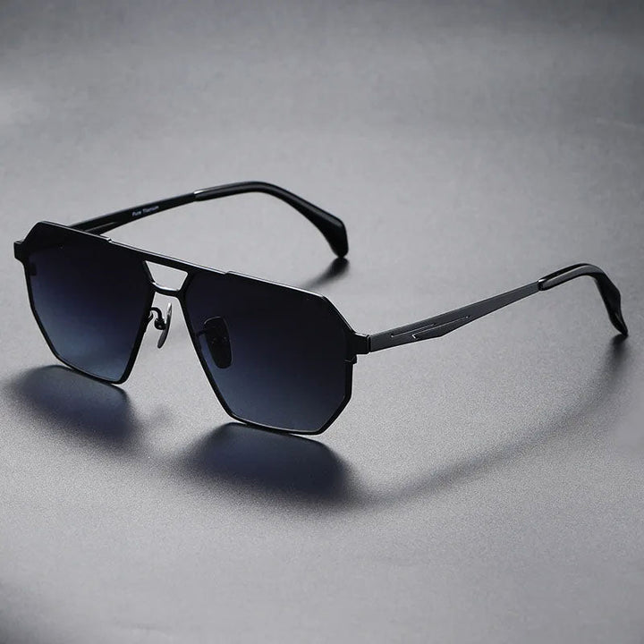 Zephron Titanium Frame Geometric Sunglasses