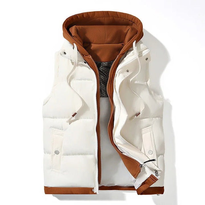 Amthony - Men's Hooded Puffer Gilet with Snap Pockets