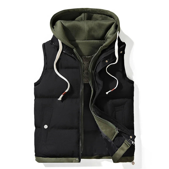 Amthony - Men's Hooded Puffer Gilet with Snap Pockets