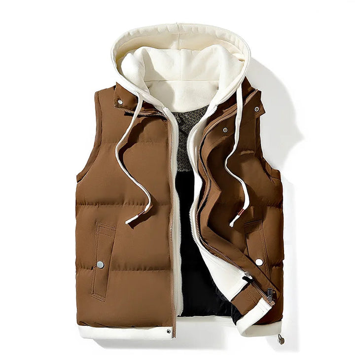 Amthony - Men's Hooded Puffer Gilet with Snap Pockets