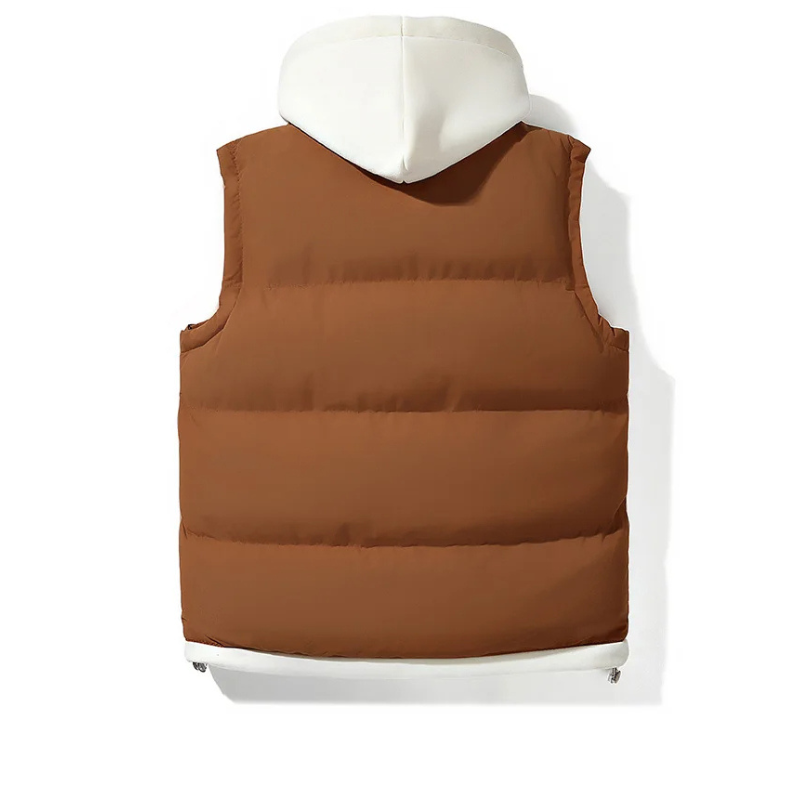 Amthony - Men's Hooded Puffer Gilet with Snap Pockets