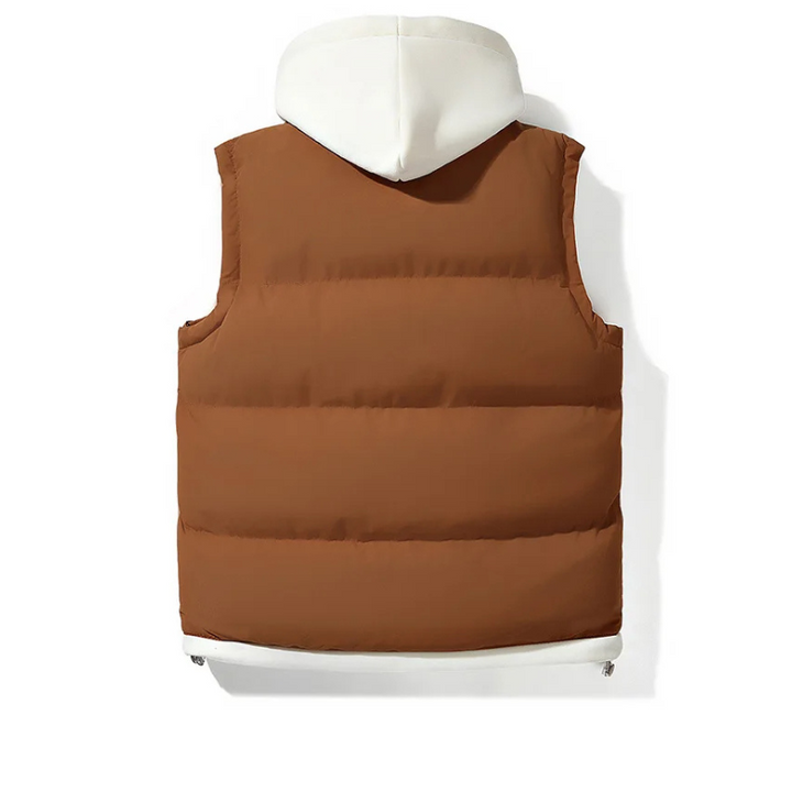Amthony - Men's Hooded Puffer Gilet with Snap Pockets
