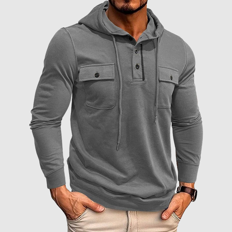 Arthur - Men's Hooded Pullover with Chest Pockets
