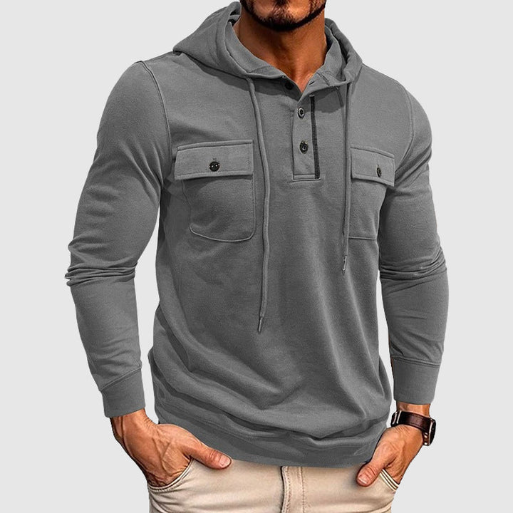 Arthur - Men's Hooded Pullover with Chest Pockets