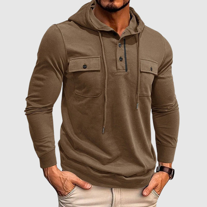 Arthur - Men's Hooded Pullover with Chest Pockets