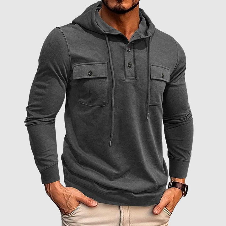 Arthur - Men's Hooded Pullover with Chest Pockets