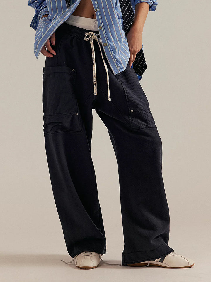 Aubrey - Women's Relaxed Cargo Pants with Rivet-Detail Pockets