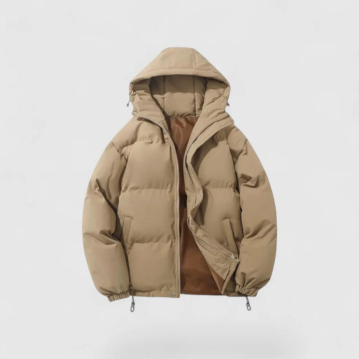 Cassian - Men's Quilted Puffer Jacket with Drawstring Hood