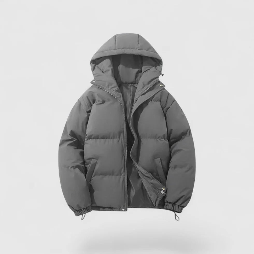 Cassian - Men's Quilted Puffer Jacket with Drawstring Hood