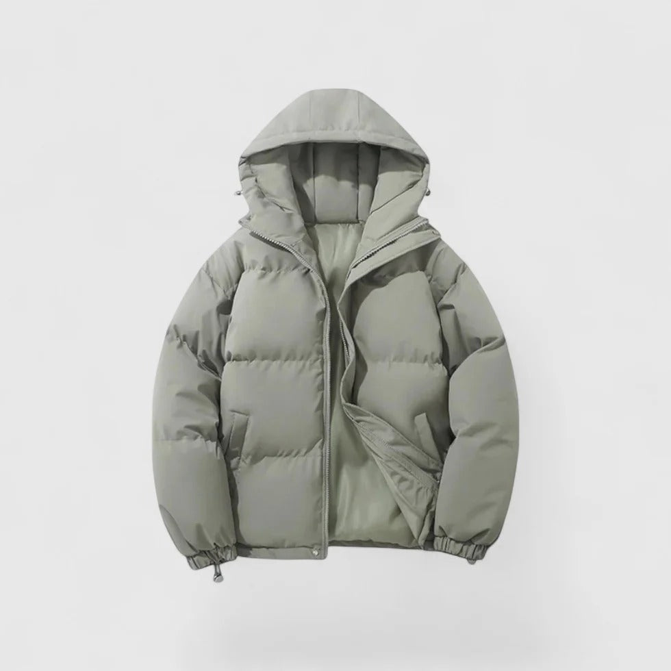 Cassian - Men's Quilted Puffer Jacket with Drawstring Hood