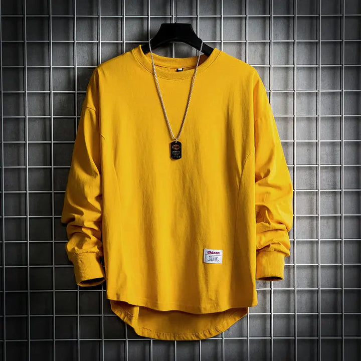 Cassian - Men's Relaxed Crewneck with Curved Hem