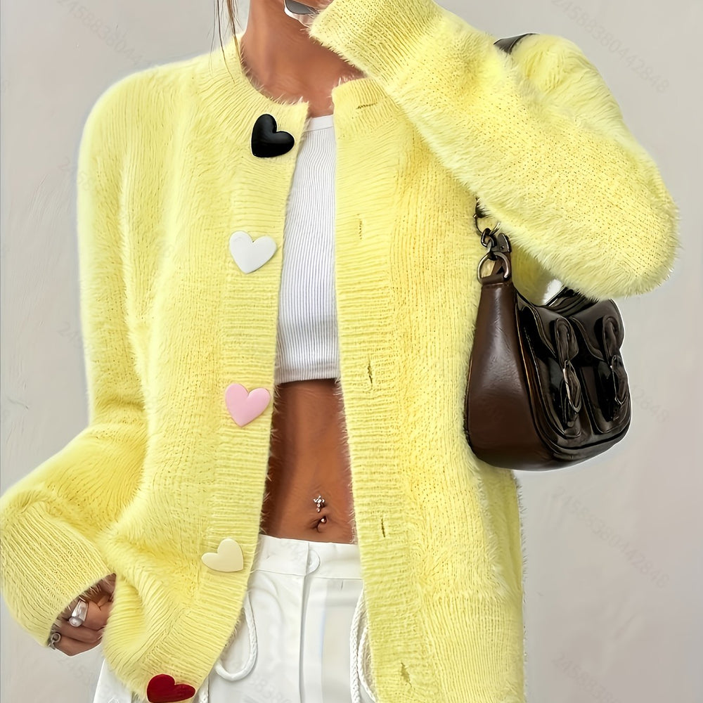 Cordelia - Women's Ribbed Button-Front Cardigan