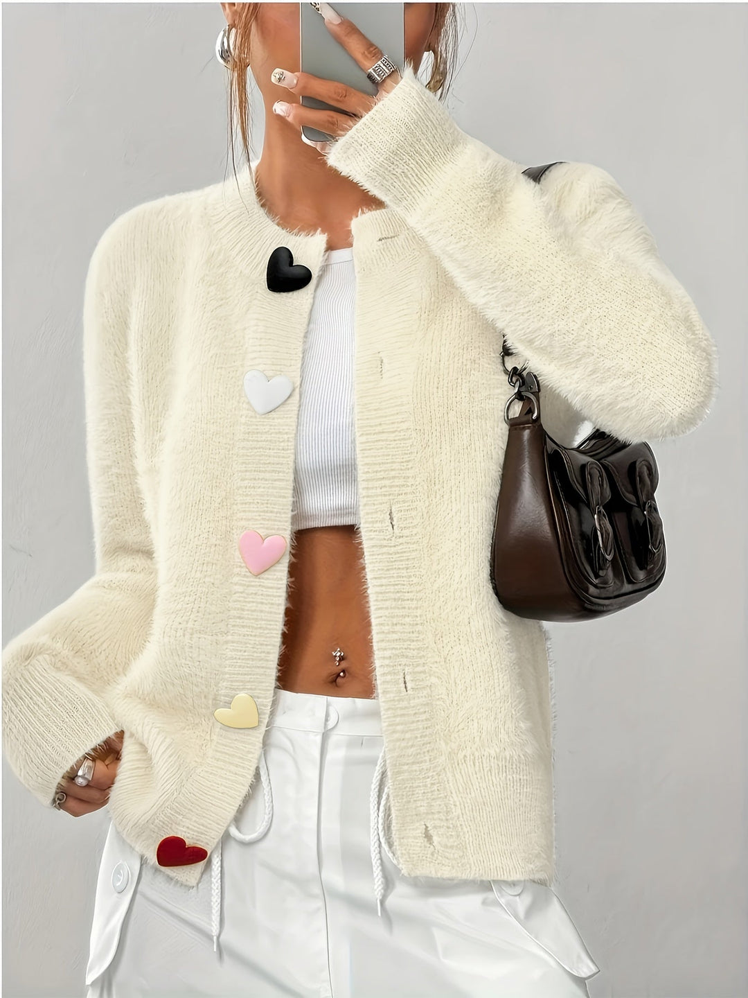 Cordelia - Women's Ribbed Button-Front Cardigan