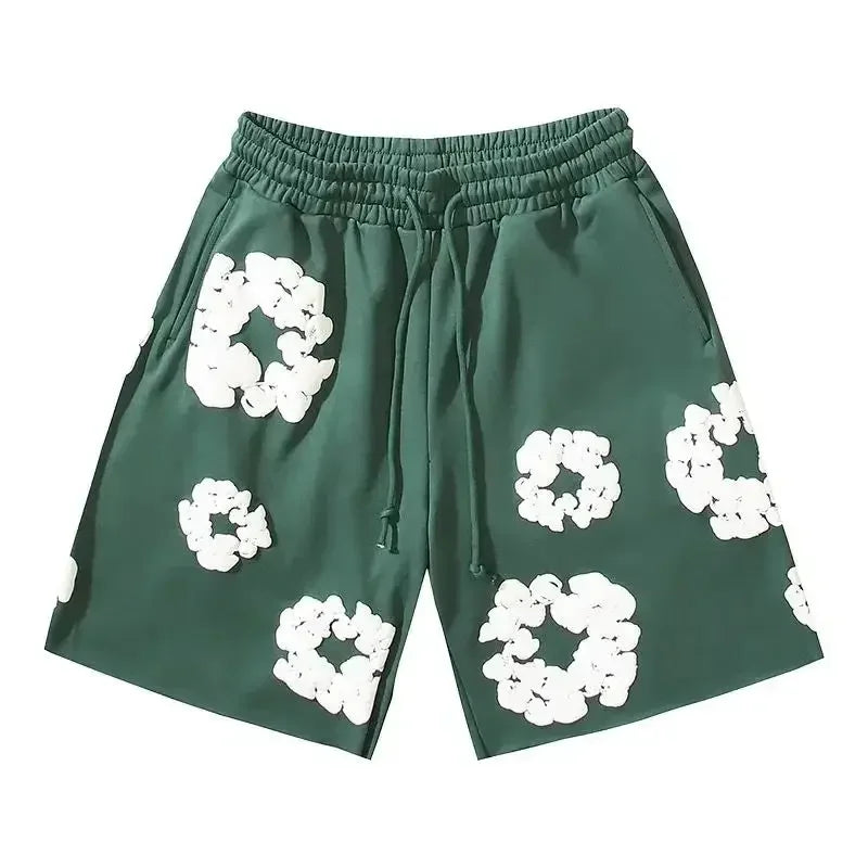 Daniela - Women's Floral Graphic Shorts with Elasticated Waist