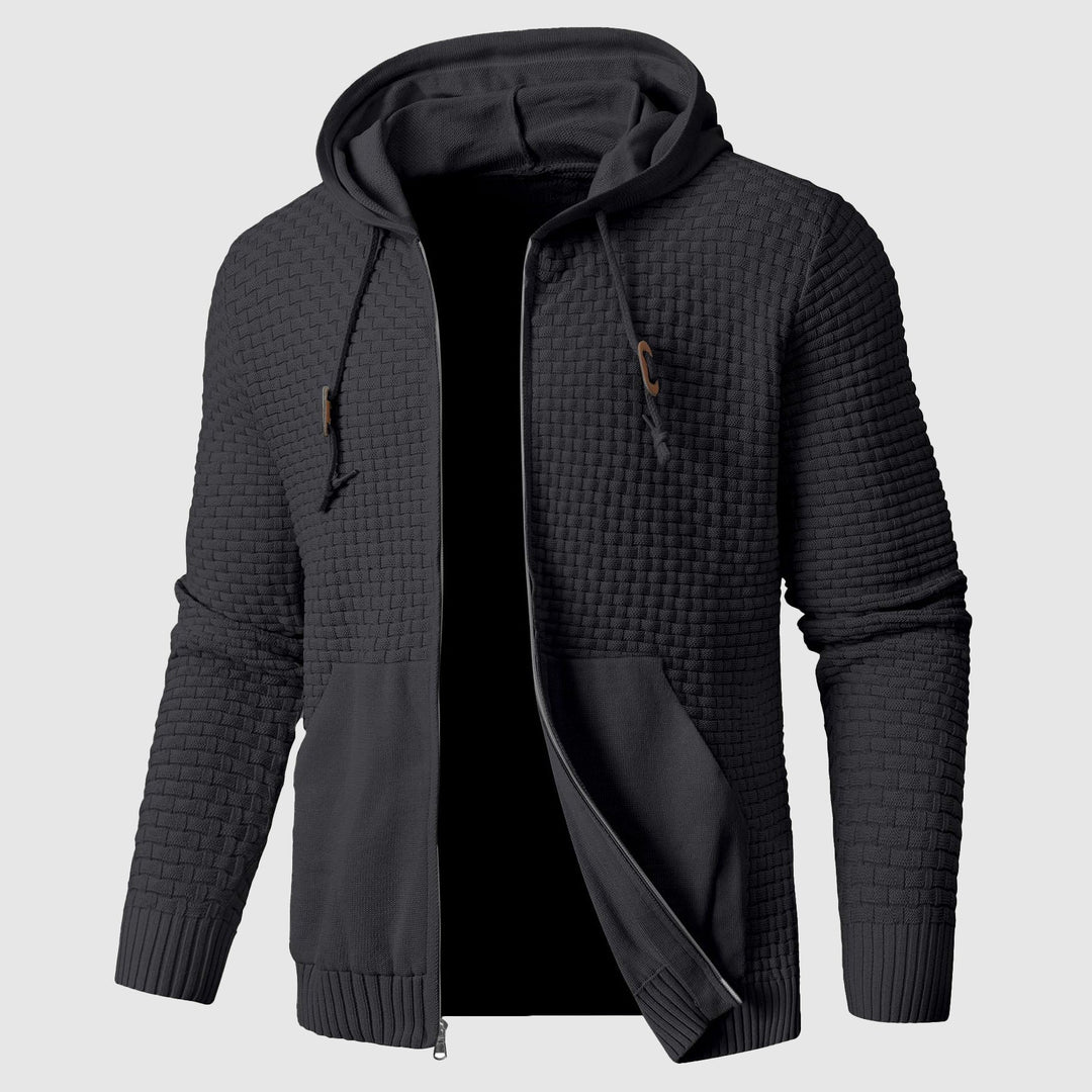 Gideon - Men's Quilted Zip Hoodie with Kangaroo Pocket